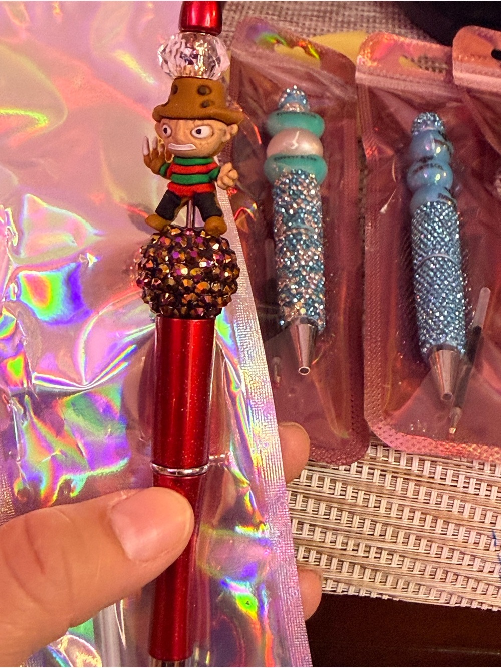 Red Decorative Pen with Freddy Figurine